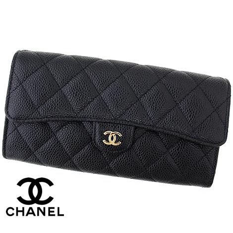 CHANEL シャネル マトラッセ AP0241 Y01864 C3906 キャビアスキン クラシック 小銭入れ付 長財布 ブラック×ゴールド金具 新品 ギフト 人気商品｜j-sekine2nd