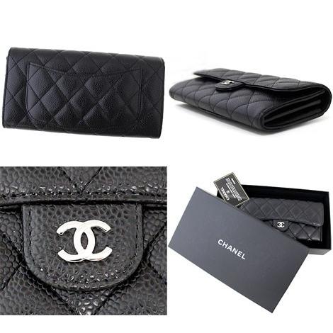 CHANEL シャネル マトラッセ AP0241 Y01588 C3906 キャビアスキン クラシック 小銭入れ付 長財布 ブラック×シルバー金具 新品｜j-sekine2nd｜02