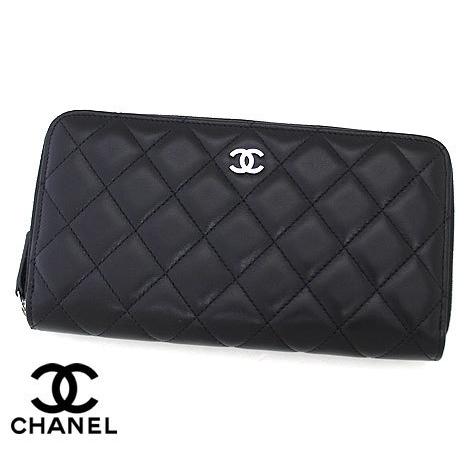 CHANEL（シャネル） マトラッセ AP0242 BLACK SILVER ラムスキン 小銭