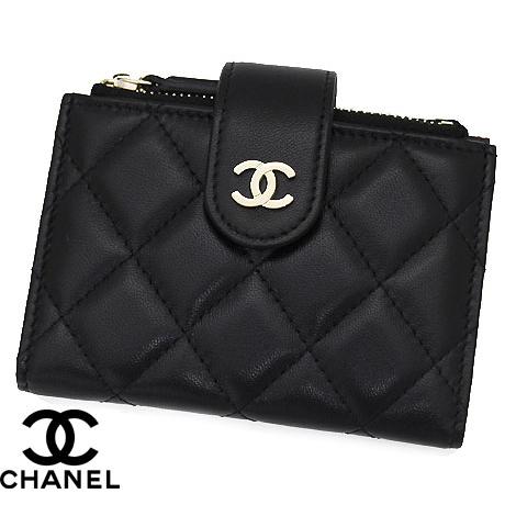 CHANEL　シャネル　AP1928　BLACK　マトラッセ　ラムスキン　二つ折り財布　スモールウォレット　コインケース　ブラック×ゴールド金具  :chanel-s-238:DECORbySEKINE - 通販 - Yahoo!ショッピング