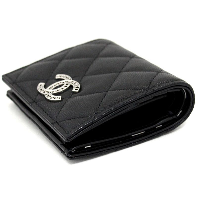 CHANEL シャネル マトラッセ キャビアスキン 折り財布 ミニ財布 楽天市場】シャネル 三つ折り財布 キャビアスキン マトラッセ 美