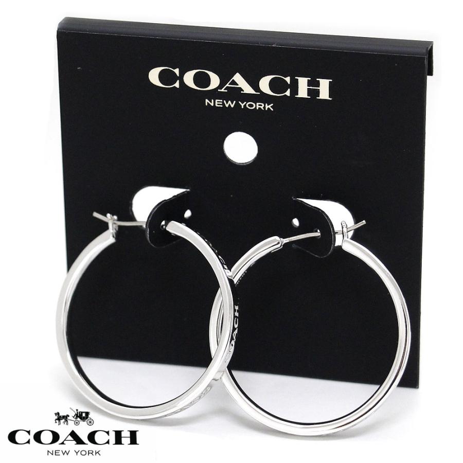 COACH（コーチ） CBW17 SLV ミディアム フープ ピアス 両耳用 ワッカ