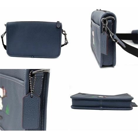 【極美品】コーチ CE710 スヌーピーコラボ 2way ショルダーバッグ 青 COACH（コーチ） アウトレット CE710 QBDEI PEANUTS コラボ ヘリテージ