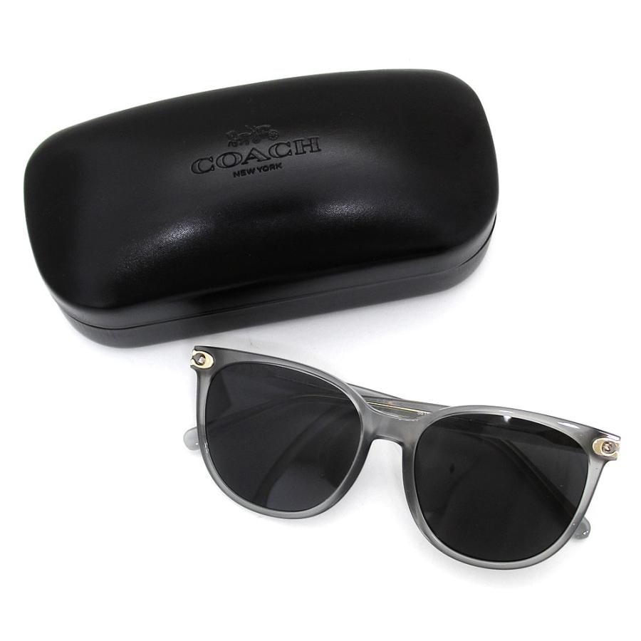 新品同様コーチCOACHサングラス黒グレーブラックべっ甲アイウェアクリアゼブラ COACH（コーチ） HC8414BD 561487 57 サングラス アイウェア フラット