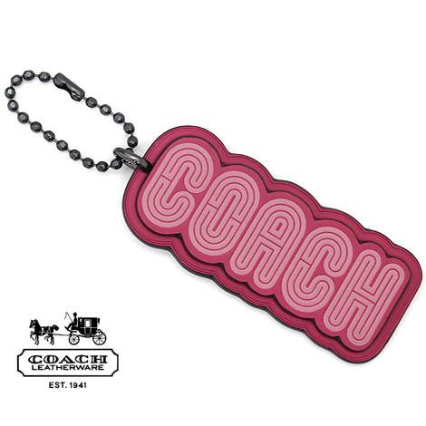 コーチ COACH キーホルダー レディース バッグチャーム ロゴ レザー ピンク 69570DKOLH 【ネコポス】 ブランド 人気 COACH（コーチ） アウトレット 69570 DKOLH レザー キーホルダー