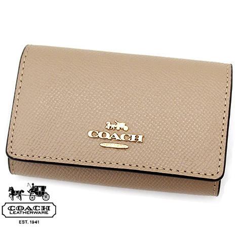 ★サマーセール★COACH 5連キーケース ベージュ クロスグレインレザー 美品 Amazon | [コーチ] COACH コーチキーケース クロスグレイン