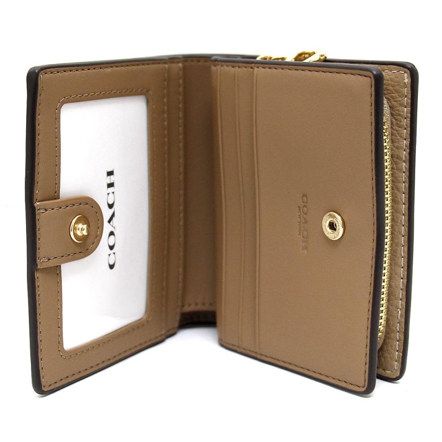 COACH シグネチャー コンパクトジップウォレット 二つ折り財布 COACH（コーチ） アウトレット C2862 IMTAU スナップ ウォレット C