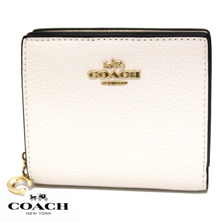 COACH ホワイト 二つ折り財布　c2862 COACH（コーチ） アウトレット C2862 IMCHK スナップ ウォレット C