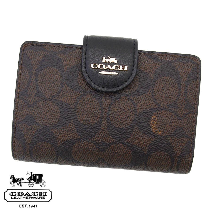 【新品/即発送】コーチ正規品　アメリカアウトレット　ブラック×シルバーファスナー COACH（コーチ） アウトレット CW786 IMXAQ ミディアム コーナー