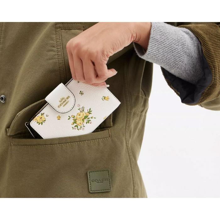 本物 新品 コーチ 二つ折り財布 シグネチャー ミディアム ジップ ウォレット COACH（コーチ） アウトレット CAP00 IMCAH ミディアム コーナー