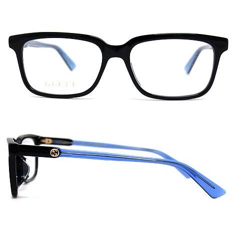 GUCCI  グッチ GG0557OJ 004　メガネ　伊達眼鏡 メガネフレーム ブラック×ブルー　インターロッキングGG　スクエアシェイプ　正規品｜j-sekine2nd｜02