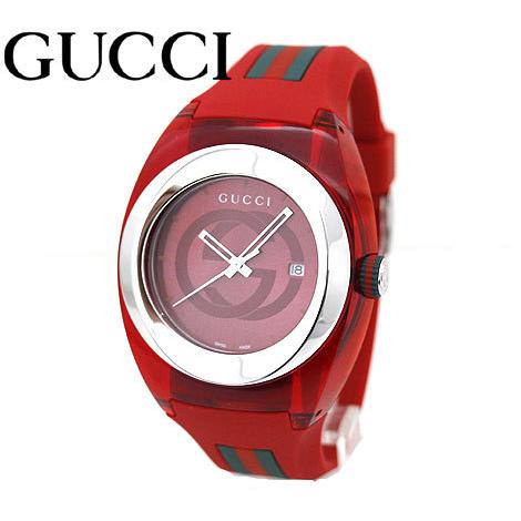 GUCCI　グッチ YA137103A SYNC シンク メンズ ウォッチ　腕時計 アナログ　クォーツ シルバー レッド