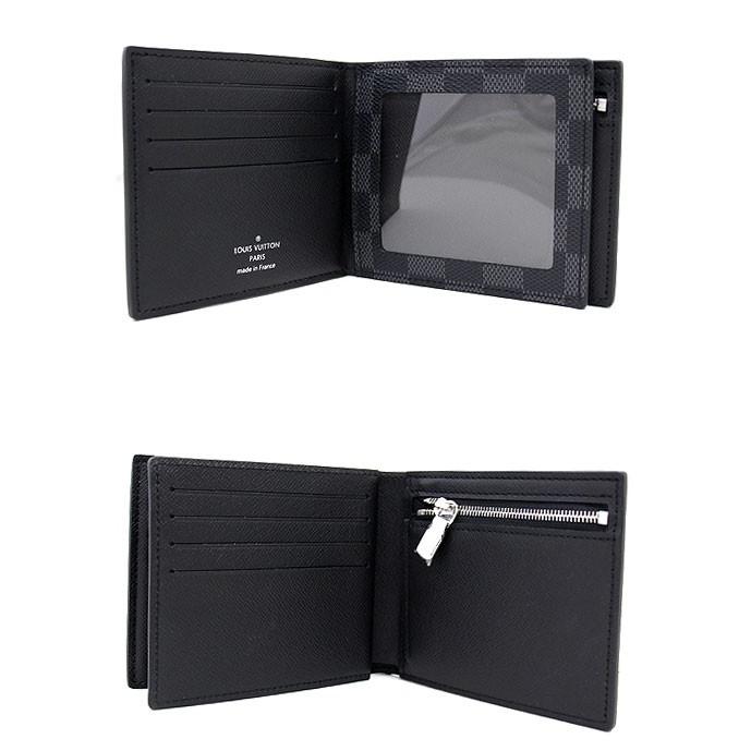 LOUIS VUITTON ルイ ヴィトン N60053 ダミエ・グラフィット ポルトフォイユ・アメリゴ NM 小銭入れ付き 二つ折り財布 新品 メンズの画像