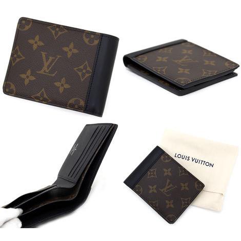 LOUIS VUITTON  ルイ ヴィトン M69408 モノグラム・マカサー 二つ折り財布 ポルトフォイユ・ミュルティプル 小銭入れ無 札入れ メンズ財布 新品の画像