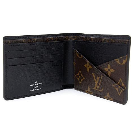 LOUIS VUITTON  ルイ ヴィトン M69408 モノグラム・マカサー 二つ折り財布 ポルトフォイユ・ミュルティプル 小銭入れ無 札入れ メンズ財布 新品の画像