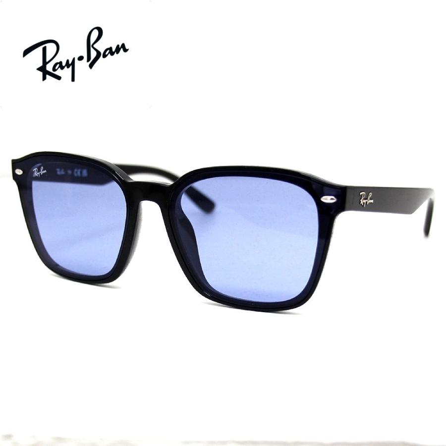 Ray-Ban スクエア型サングラス ブラック/ブルー Ray-Ban（レイバン） Ray Ban RB4392D 601/80 66 サングラス ブラック