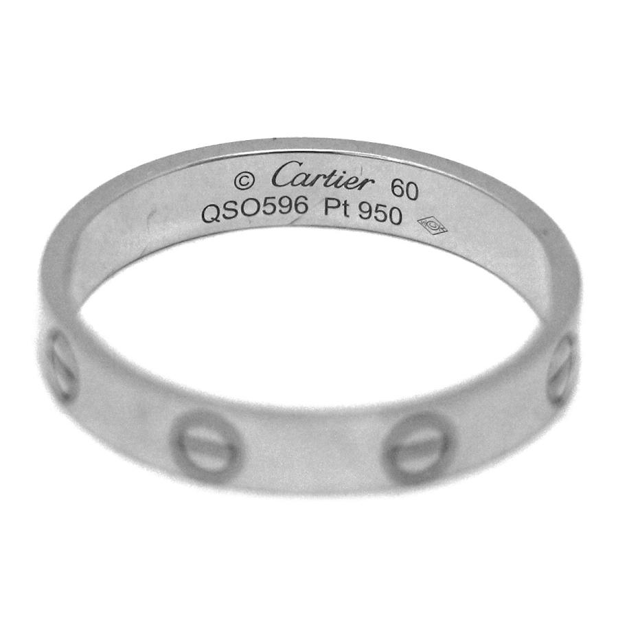 Cartier（カルティエ） ミニラブ リング Pt950 #60 箱 保証書有 USED