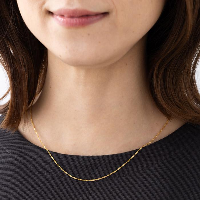 純金 K24 約42cm スクリューチェーン ネックレス シンプルネックレス