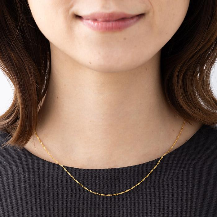 純金 K24 約42cm スクリューチェーン ネックレス シンプルネックレス