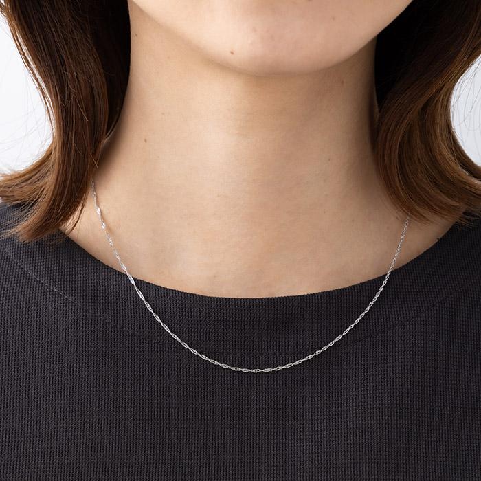 純プラチナ Pt999 約42cm スクリューチェーン ネックレス シンプル