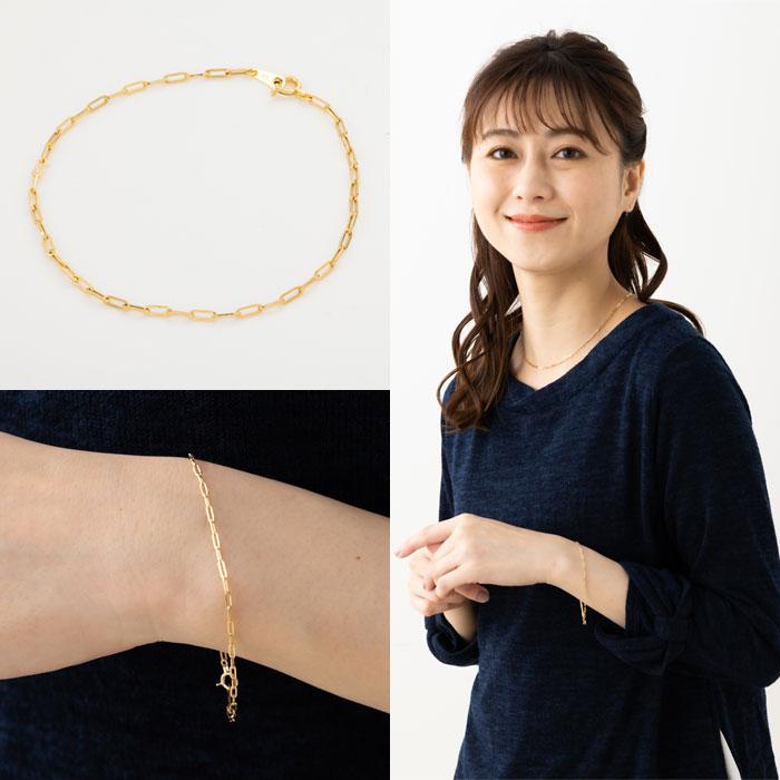 【最安値】K18 18金 18k YG ペーパークリップ ブレスレット 18cm 楽天市場】【約18cm】 ペーパークリップ 中空ブレスレット 幅約