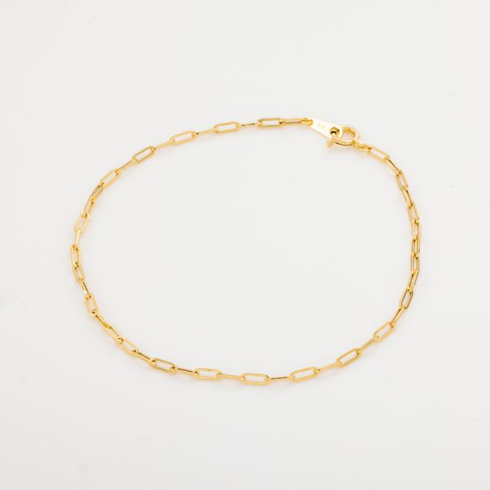 約18cm ペーパークリップ ブレスレット 幅約1.7mm K18 YG 18金
