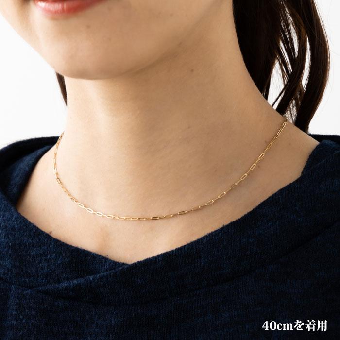 【最安値】K18 18金 18k YG ペーパークリップ ネックレス 40cm 約40cm ペーパークリップ ネックレス チェーン 幅約1.7mm K18 YG
