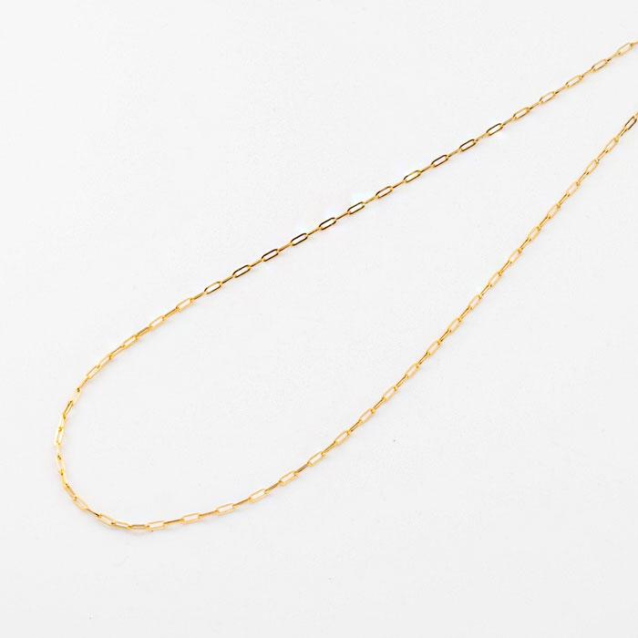 約50cm ペーパークリップ ネックレス チェーン 幅約1.7mm K18 YG 18金