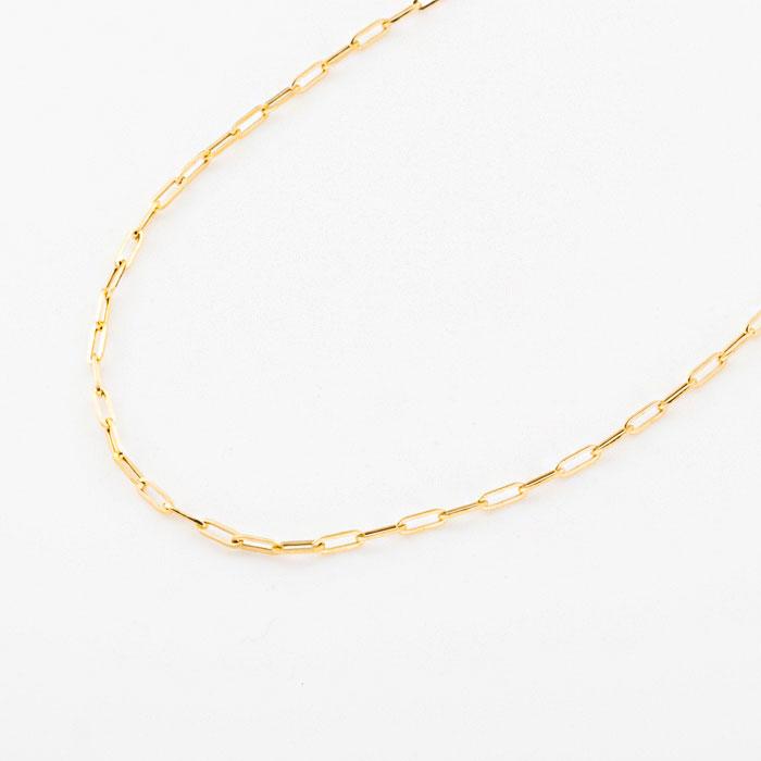 約50cm ペーパークリップ ネックレス チェーン 幅約1.7mm K18 YG 18金
