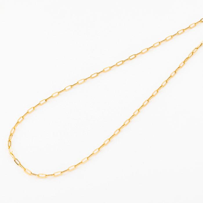 約40cm ペーパークリップ ネックレス チェーン 幅約2.7mm K18 YG 18金 レディース メンズ ゴールド K18 イエローゴールド k18ネックレス 065の画像