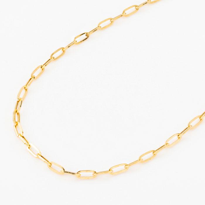 約40cm ペーパークリップ ネックレス チェーン 幅約2.7mm K18 YG 18金