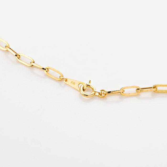 約45cm ペーパークリップ ネックレス チェーン 幅約2.7mm K18 YG 18金 レディース メンズ ゴールド K18 イエローゴールド k18ネックレス 065の画像