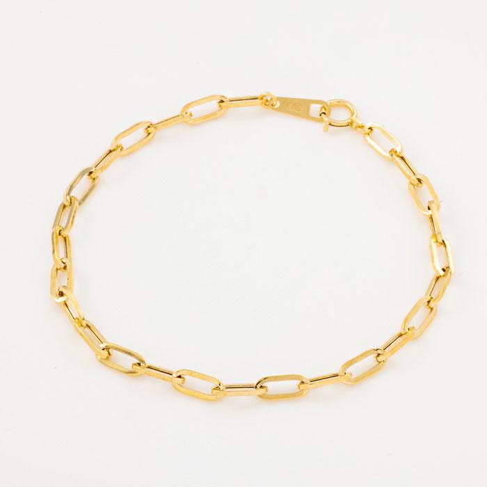 ペーパークリップ ブレスレット 幅約3.5mm K18 YG 18金 レディース