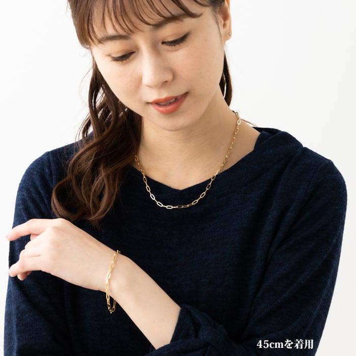 約60cm ペーパークリップ ネックレス チェーン 幅約3.5mm K18 YG 18金