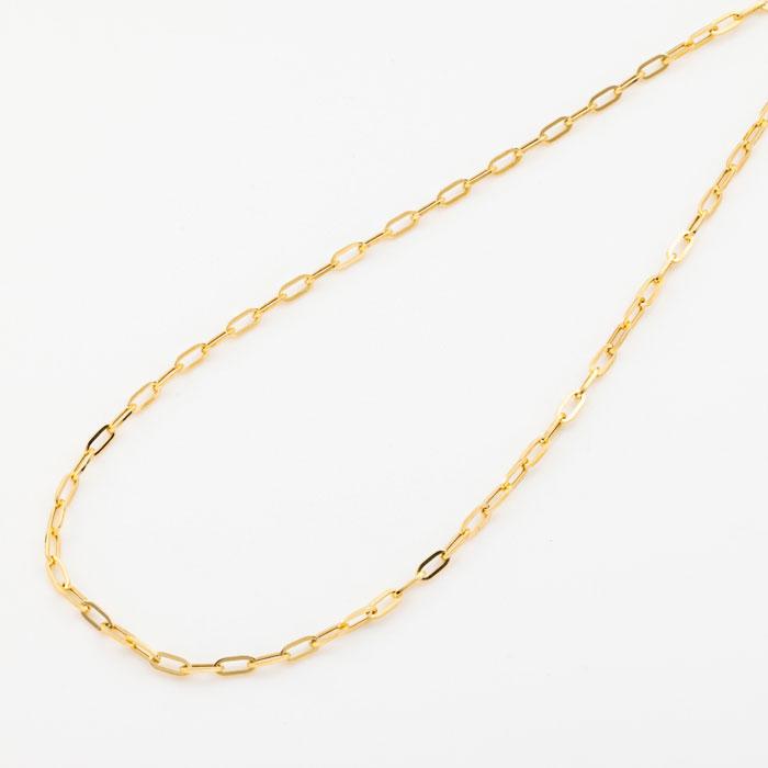 約60cm ペーパークリップ ネックレス チェーン 幅約3.5mm K18 YG 18金
