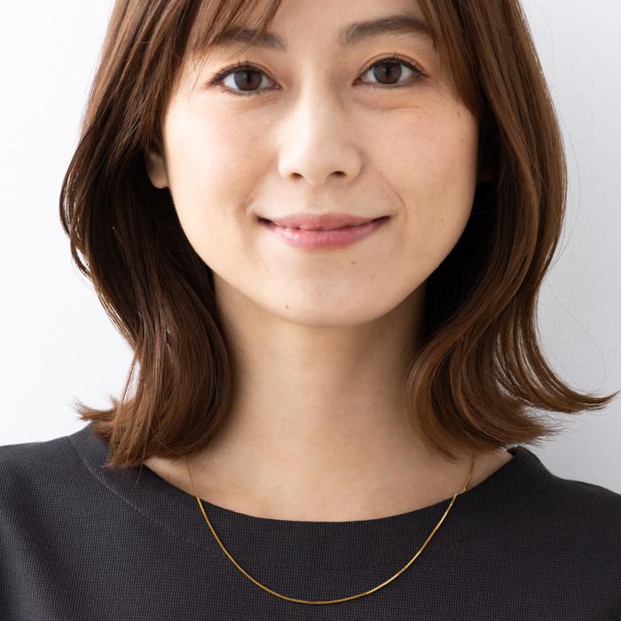 ebony ネックレス S-M 21cm　　お値下げ中 パール X JCチャーム付き ゴールドフィニッシュメタル