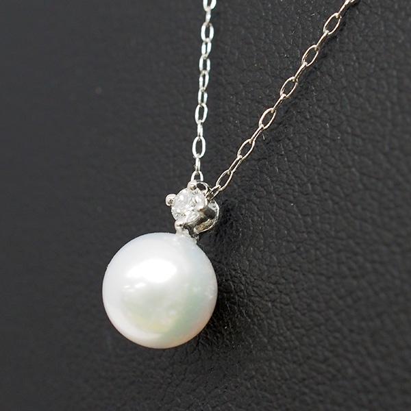 あこや真珠ペンダント K18 パール K18/PT850 約W7mm×H10mm