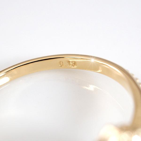 ミル打ち(ミルグレイン) デザインリング K18 ダイヤモンド  