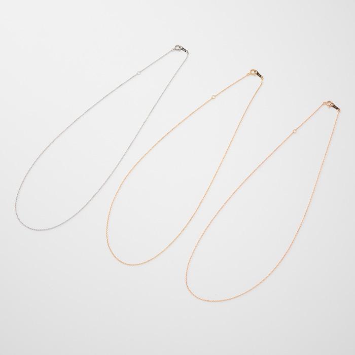 カットあずき チェーン ネックレス -3cmアジャスター付き K18/PG/PT850 チェーン幅 約0.9mm 線径 約0.28mm 長さ 約40cm プラチナネックレス K18ネックレス シン_6