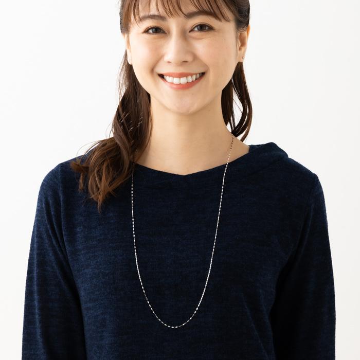 80cm ペタル チェーン ネックレス ゴールド ホワイトゴールド ピンクゴールド プラチナ k18ネックレス プラチナネックレス 18金 K18 YG WG PG Pt850 レディースの画像