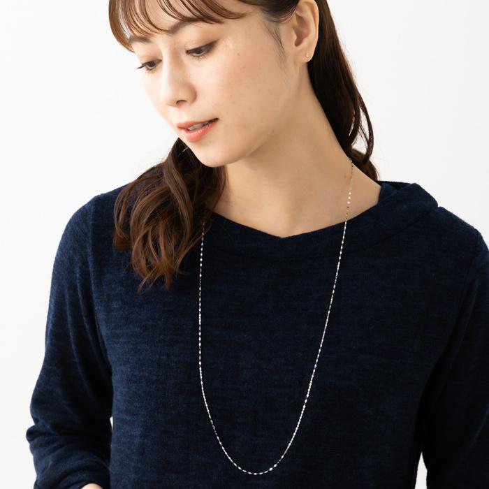 80cm ペタル チェーン ネックレス ゴールド ホワイトゴールド ピンクゴールド プラチナ k18ネックレス プラチナネックレス 18金 K18 YG WG PG Pt850 レディースの画像