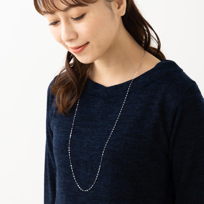 80cm ペタル チェーン ネックレス ゴールド ホワイトゴールド ピンクゴールド プラチナ k18ネックレス プラチナネックレス 18金 K18 YG WG PG Pt850 レディースの画像
