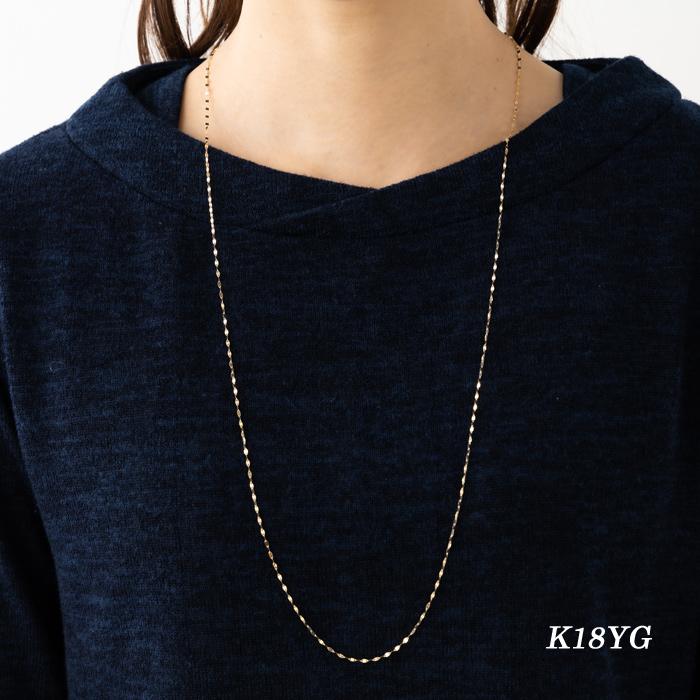 80cm ペタル チェーン ネックレス ゴールド ホワイトゴールド ピンクゴールド プラチナ k18ネックレス プラチナネックレス 18金 K18 YG WG PG Pt850 レディースの画像
