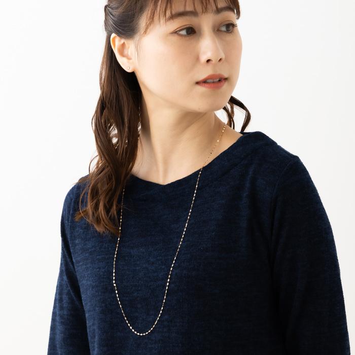 80cm ペタル チェーン ネックレス ゴールド ホワイトゴールド ピンクゴールド プラチナ k18ネックレス プラチナネックレス 18金 K18 YG WG PG Pt850 レディースの画像