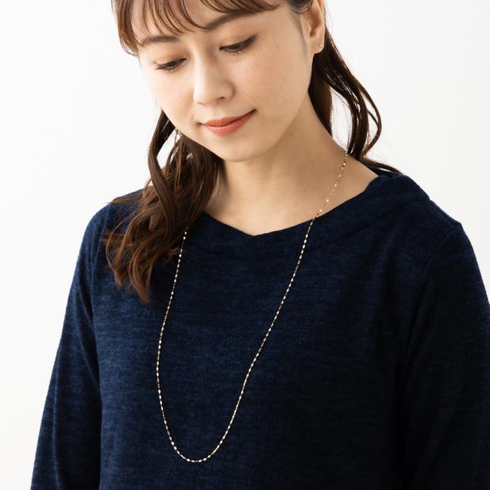 80cm ペタル チェーン ネックレス ゴールド ホワイトゴールド ピンクゴールド プラチナ k18ネックレス プラチナネックレス 18金 K18 YG WG PG Pt850 レディースの画像