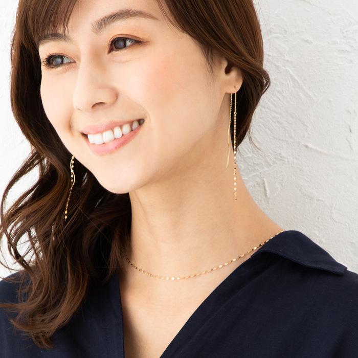 選べる18金orピンクゴールドorプラチナ フラワー クロス チェーン ゴールド ピンクゴールド プラチナ 18金 K18 YG PG PT850 プラチナネッの画像