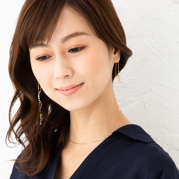 選べる18金orピンクゴールドorプラチナ フラワー クロス チェーン ゴールド ピンクゴールド プラチナ 18金 K18 YG PG PT850 プラチナネッの画像