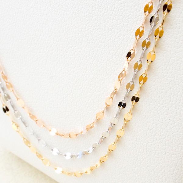 ３連ペタルネックレス 　　18金 楽天市場】K18 3連ロングネックレス Petale（ペタル） 77cm