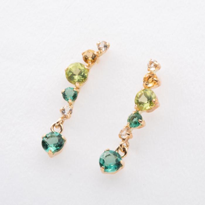 在庫限りのお得な商品 天然石 ピアス K10 YG 10金 イエローゴールド 約