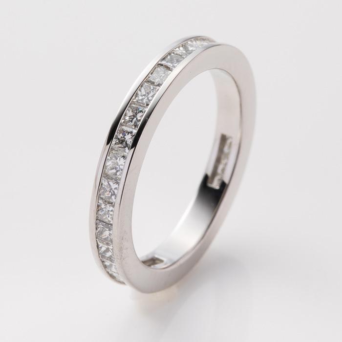 フルエタニティリング ダイヤ 指輪 プリンセスカット 1.0ctアップ フルエタニティ プラチナ Pt900 ＊専門機関による鑑別書付き_3